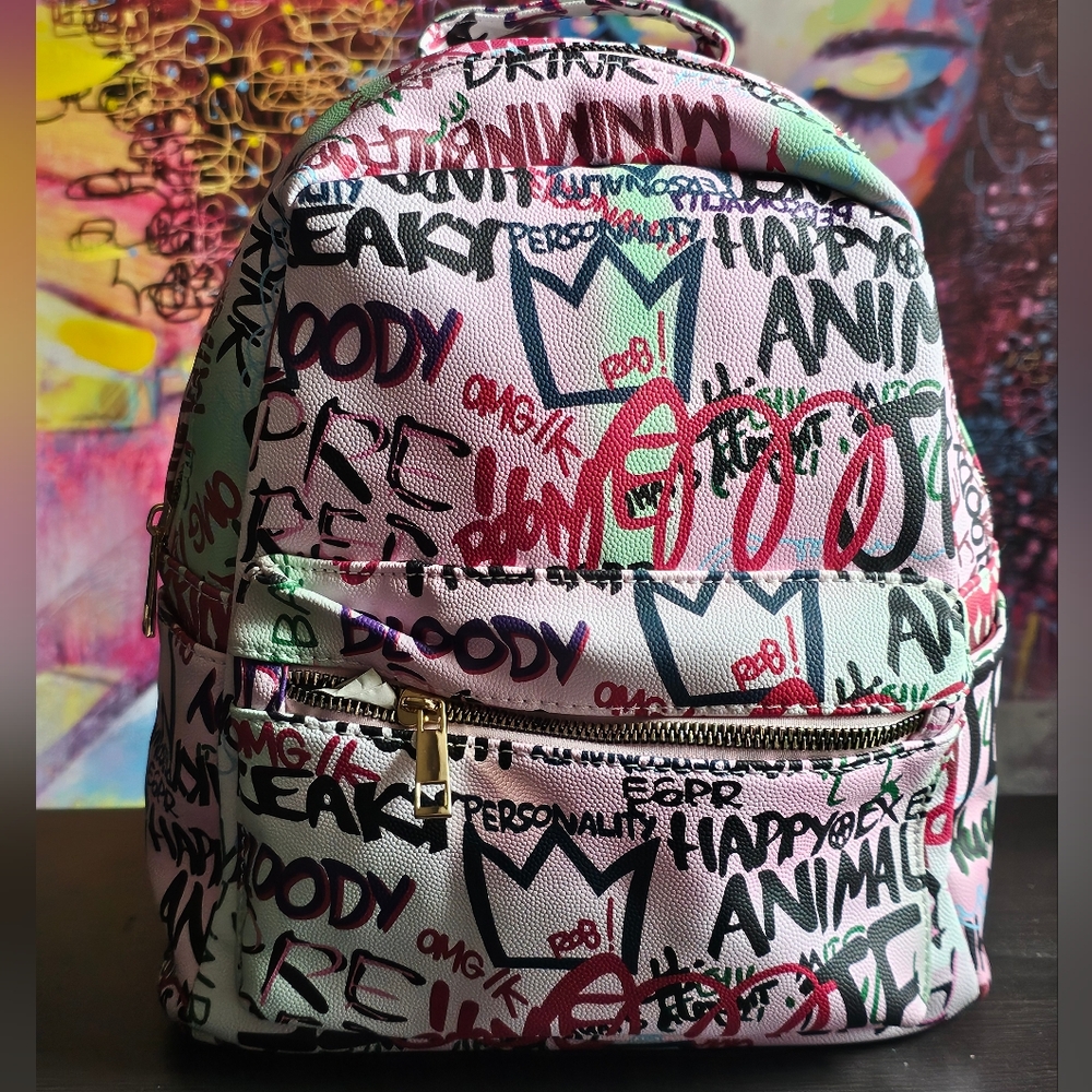 Colorful Graffiti mini backpack
